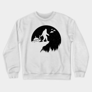 Alien And Bigfoot Silhouette Crewneck Sweatshirt